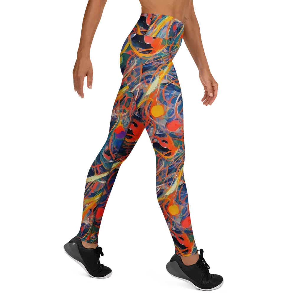 Vivid Tangle on Yoga Leggings — Right
