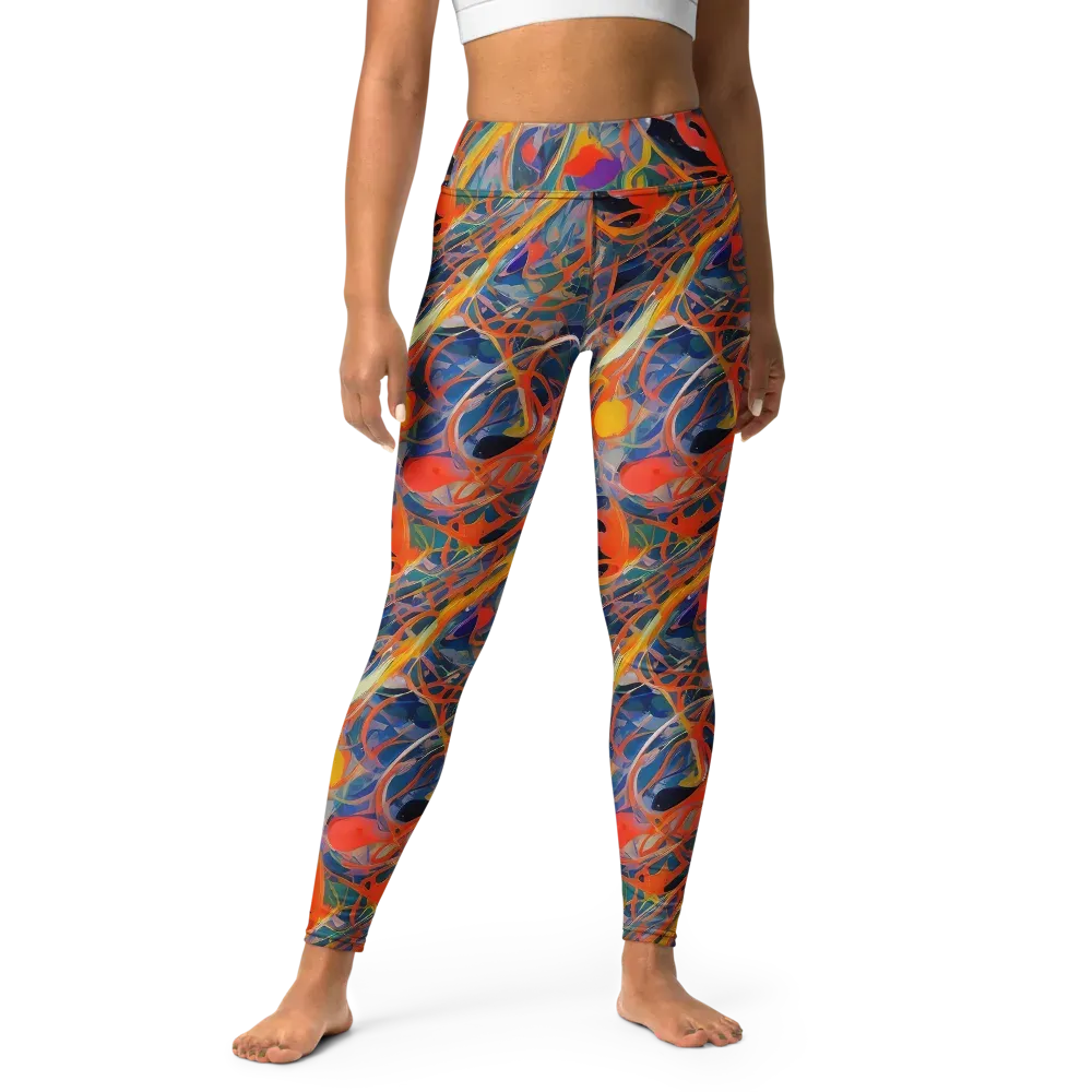 Vivid Tangle on Yoga Leggings — Front