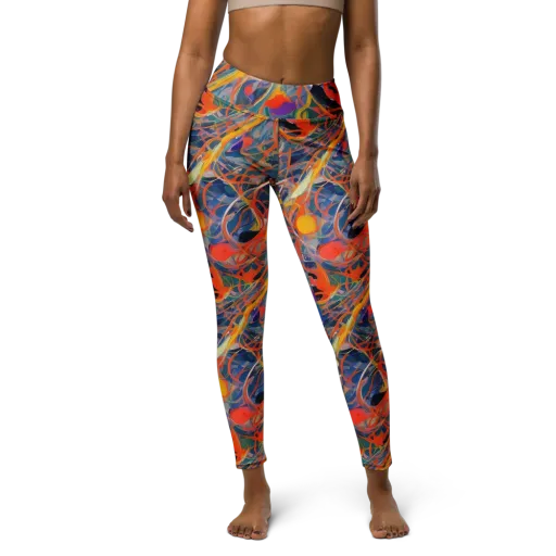 Vivid Tangle on a Yoga Leggings