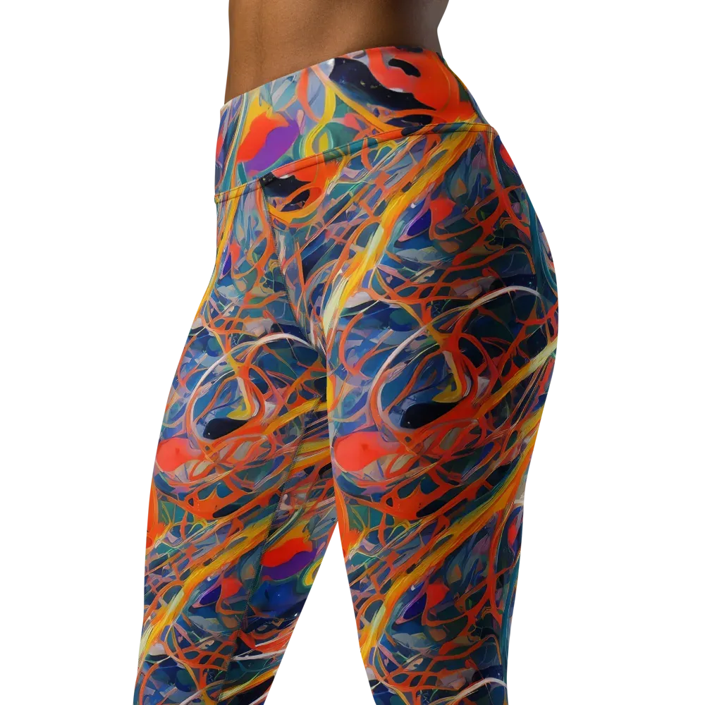 Vivid Tangle on Yoga Leggings — Left Front