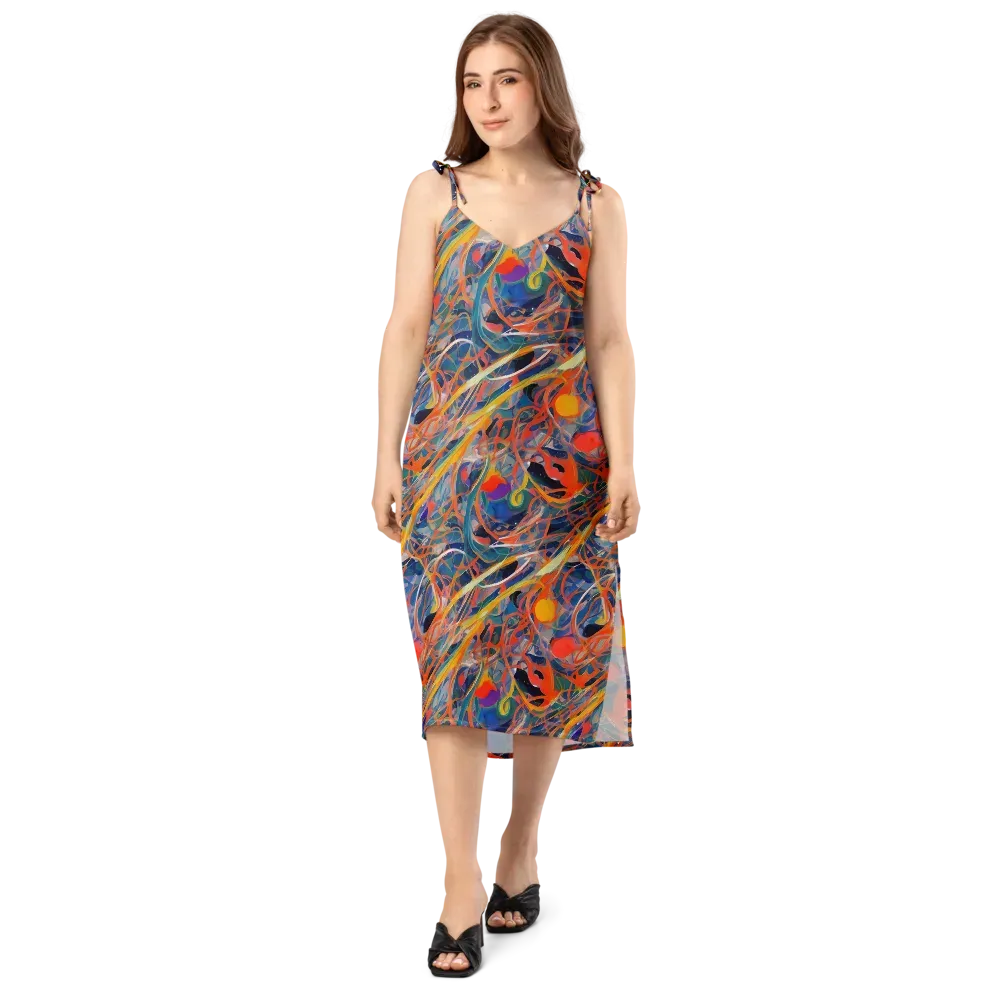 Vivid Tangle on Slip Dress — Front