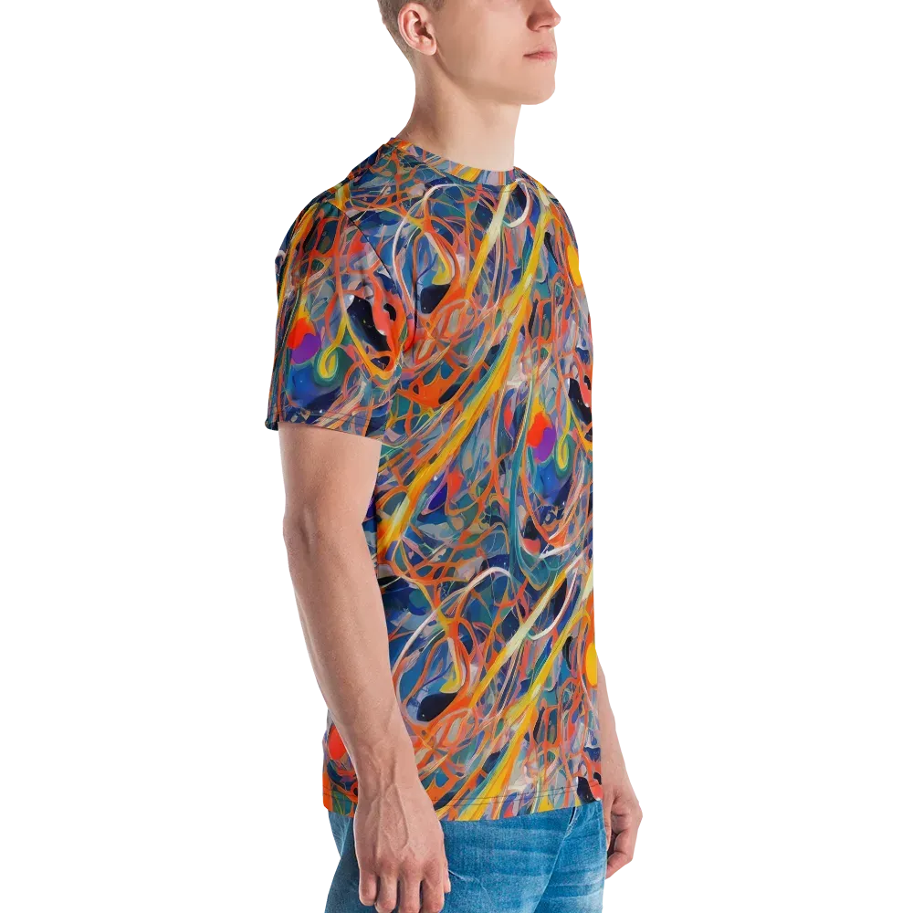 Vivid Tangle on Men's Crew Neck T-Shirt — Right