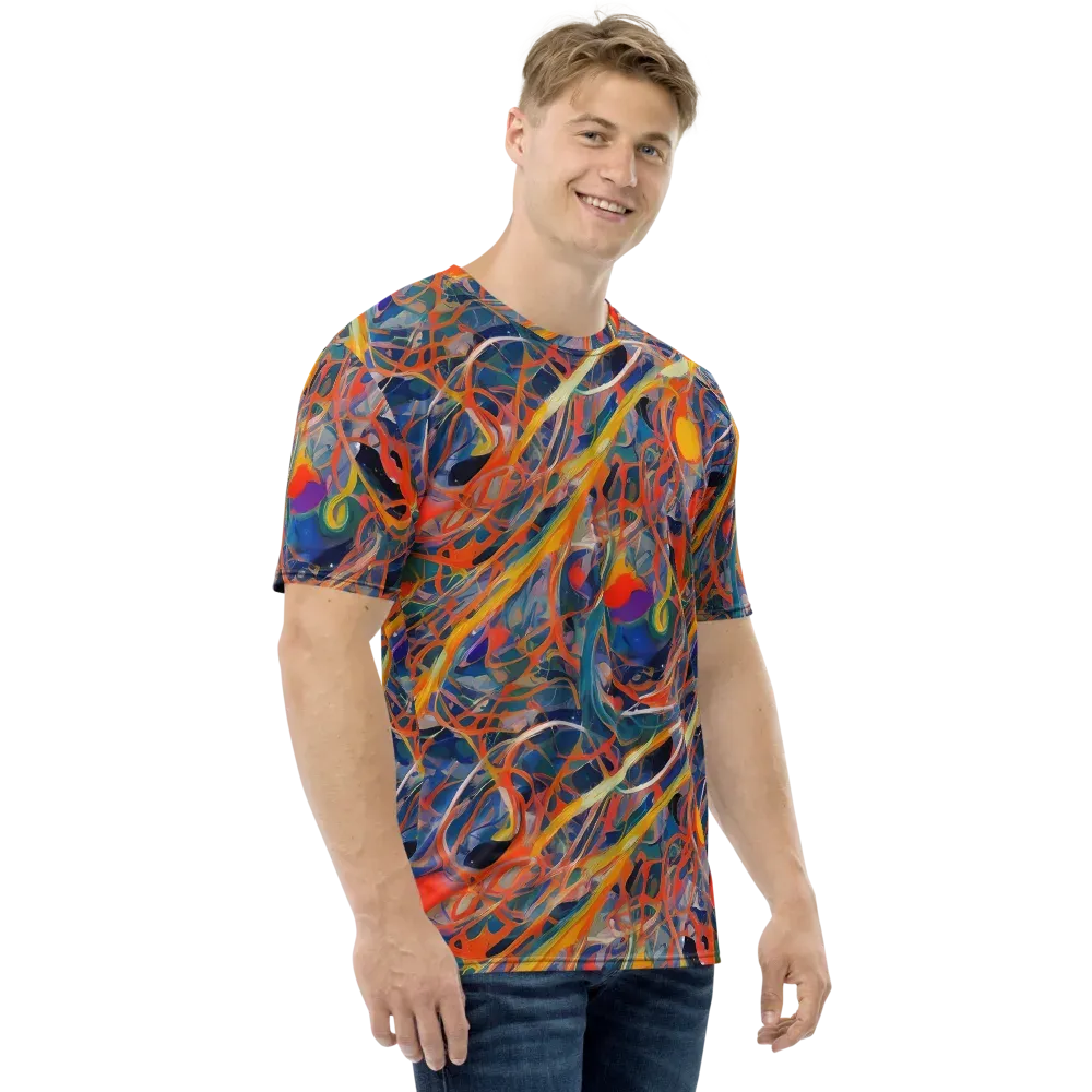 Vivid Tangle on Men's Crew Neck T-Shirt — Right