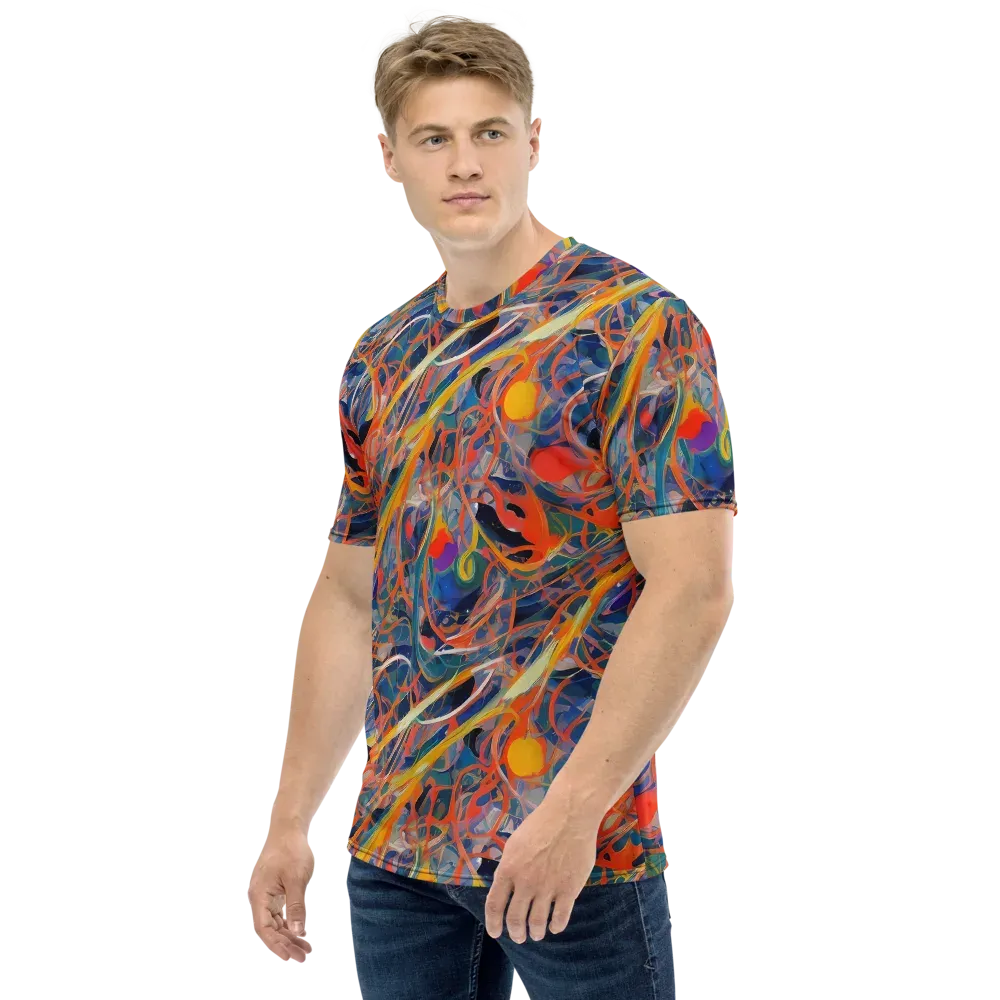 Vivid Tangle on Men's Crew Neck T-Shirt — Left