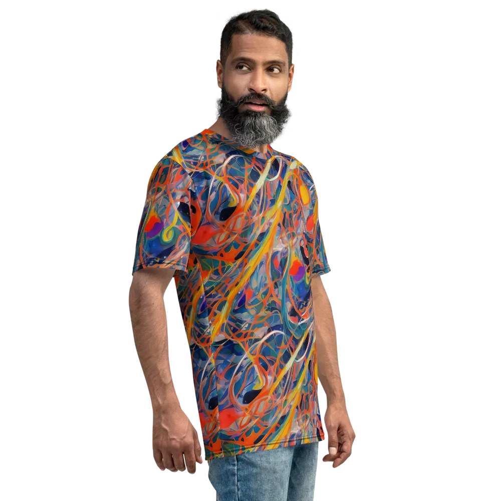 Vivid Tangle on Men's Crew Neck T-Shirt — Right