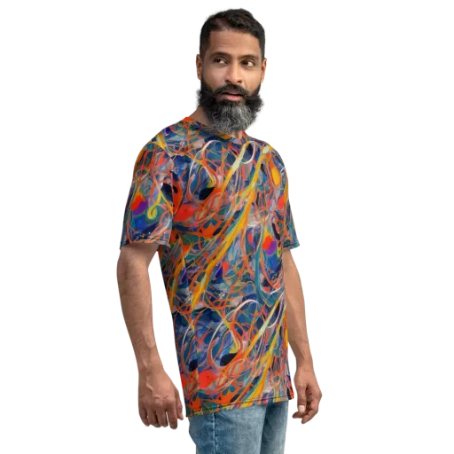 Vivid Tangle on a Men's Crew Neck T-Shirt