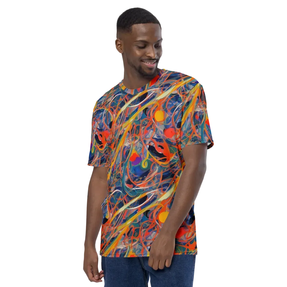 Vivid Tangle on Men's Crew Neck T-Shirt — Left