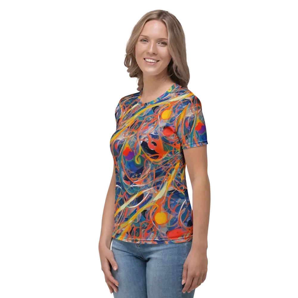 Vivid Tangle on Women's Crew Neck T-Shirt — Left
