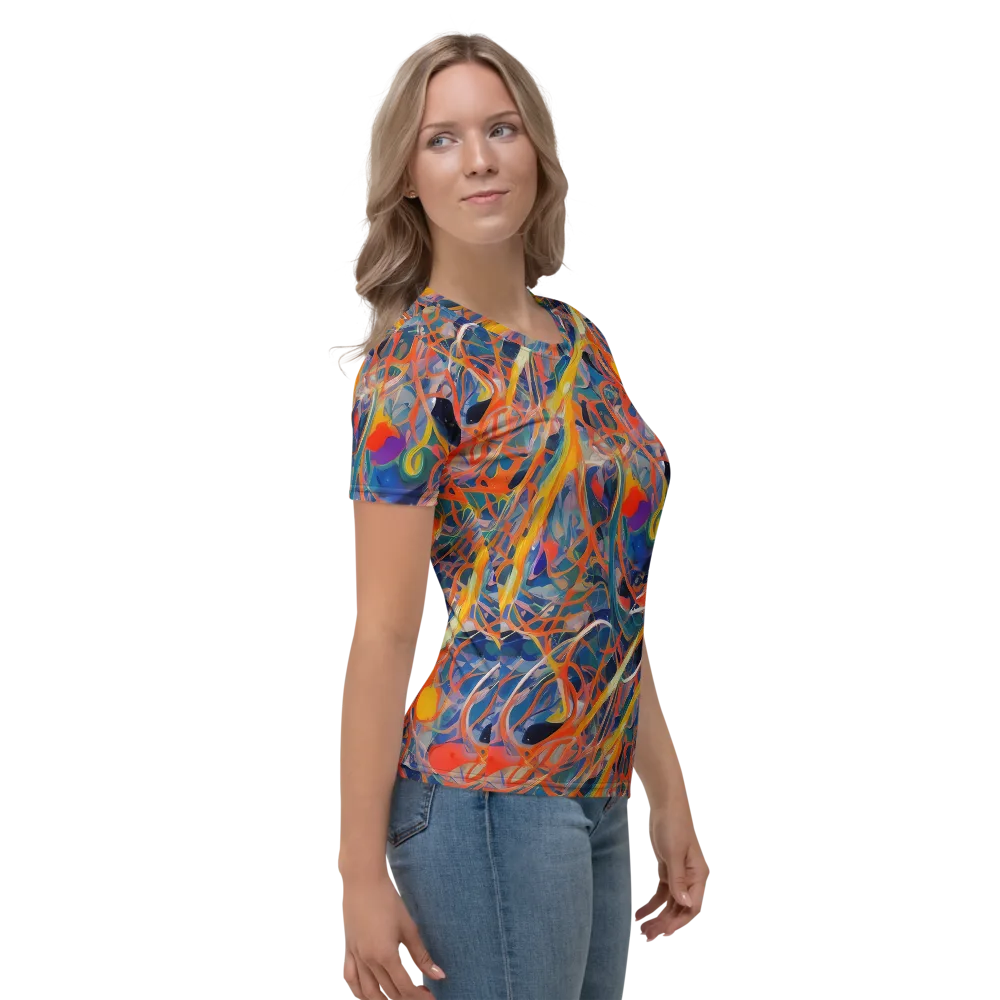 Vivid Tangle on Women's Crew Neck T-Shirt — Right