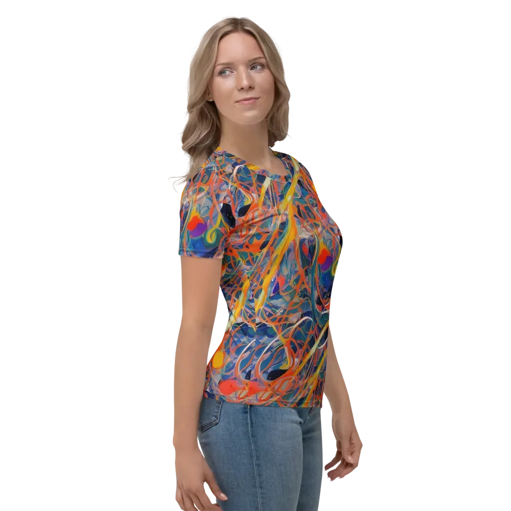 Vivid Tangle on Women's Crew Neck T-Shirt — Right