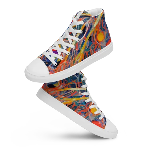 Vivid Tangle on a Women's High Top Canvas Shoes