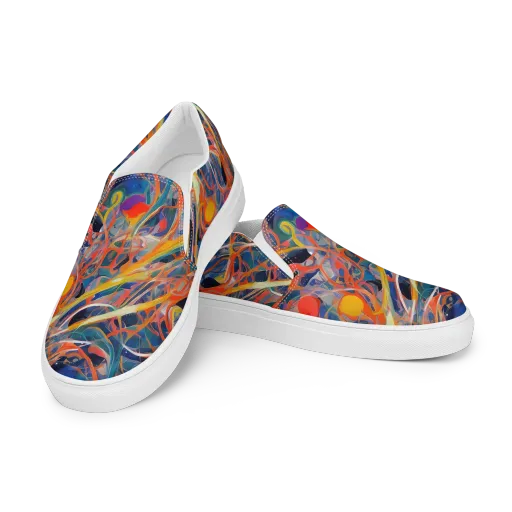 Vivid Tangle on a Men's Slip-On Canvas Shoes