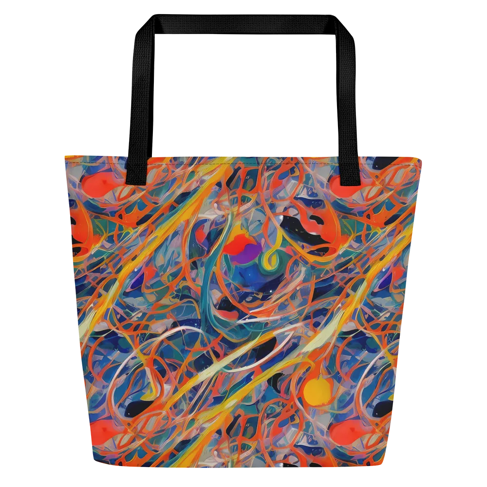 Vivid Tangle on Large Tote Bag W/ Pocket — Front