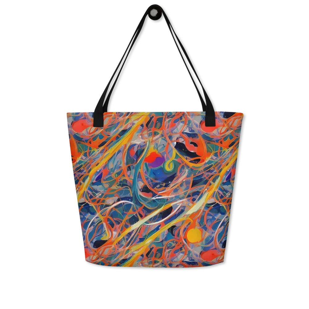 Vivid Tangle on Large Tote Bag W/ Pocket — Front