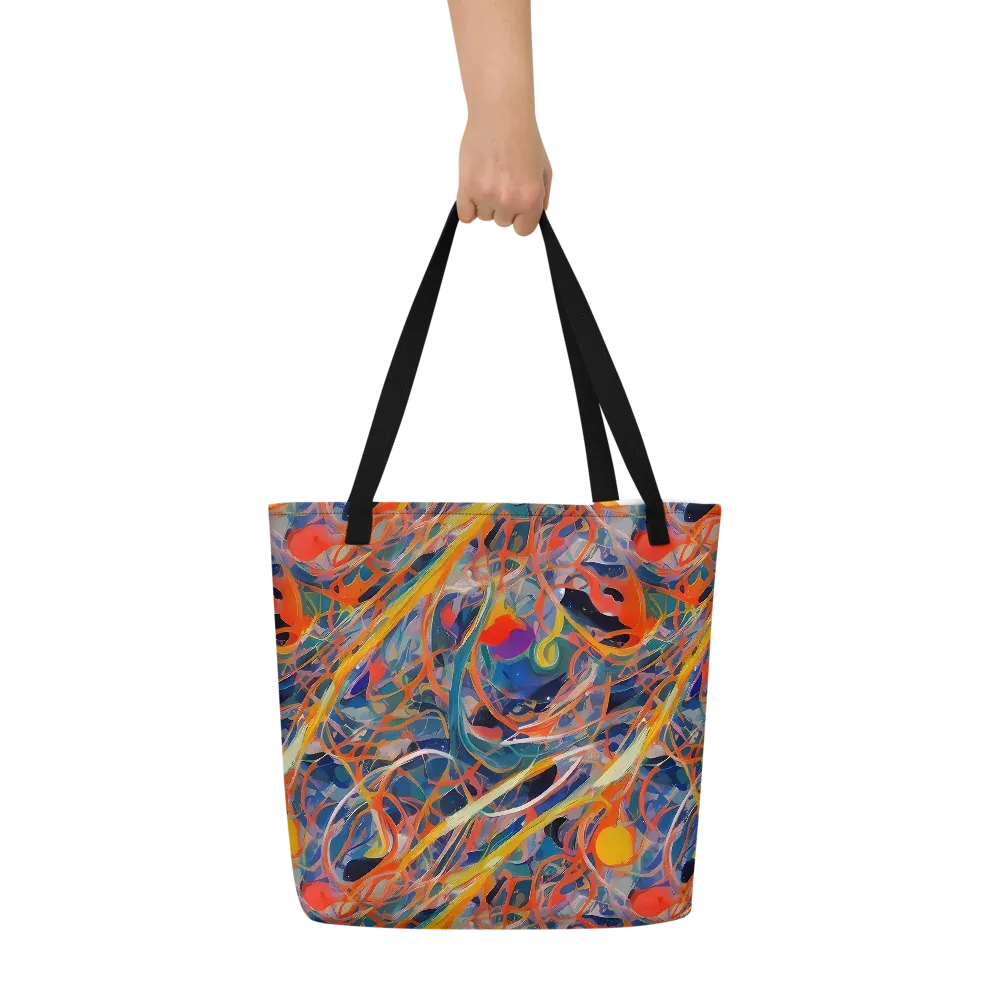 Vivid Tangle on Large Tote Bag W/ Pocket — Front