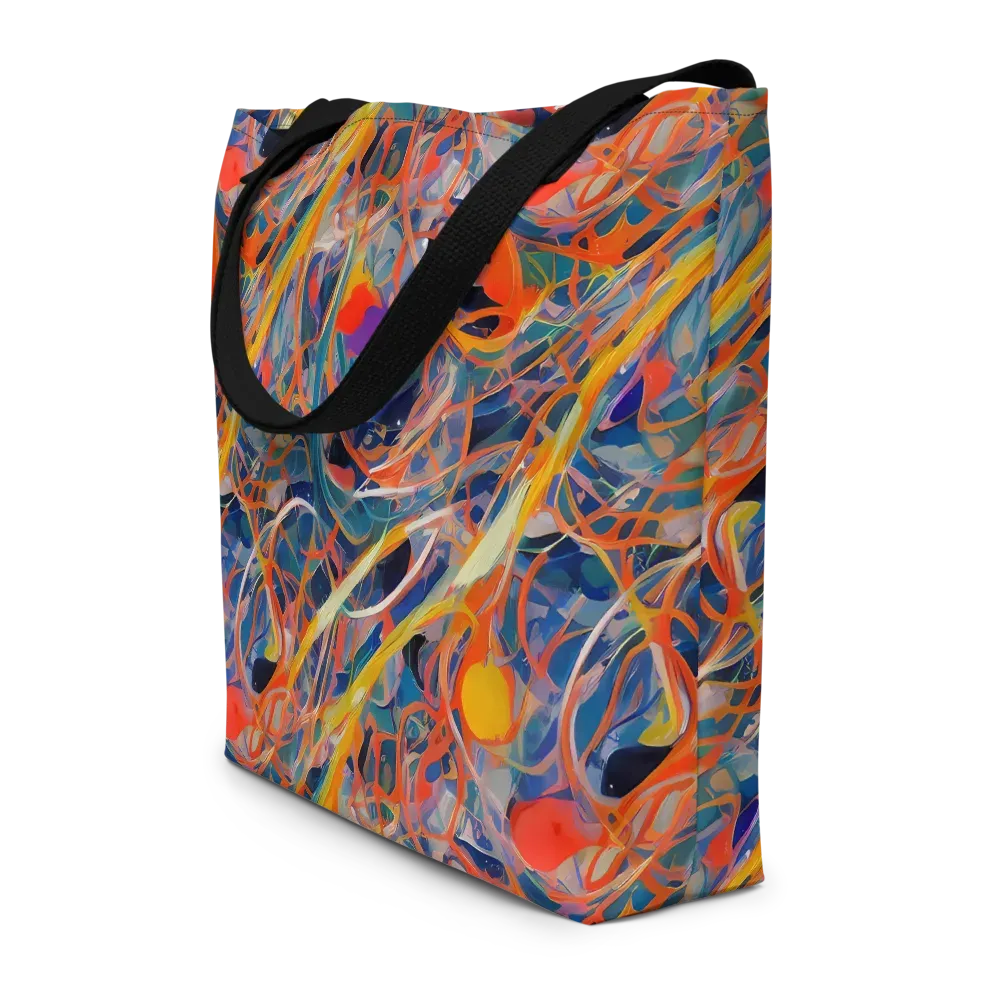 Vivid Tangle on Large Tote Bag W/ Pocket — Front