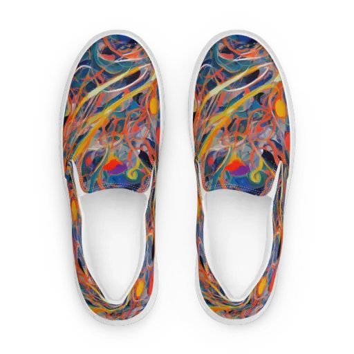Vivid Tangle on a Women's Slip-On Canvas Shoes