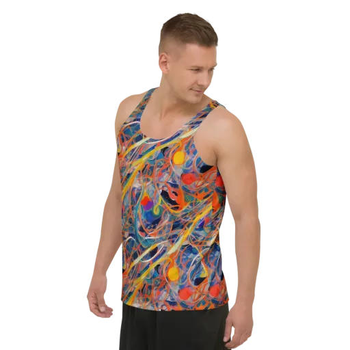Vivid Tangle on a Men's Tank Top