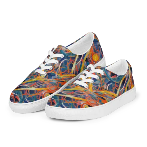 Vivid Tangle on a Men's Lace-Up Canvas Shoes