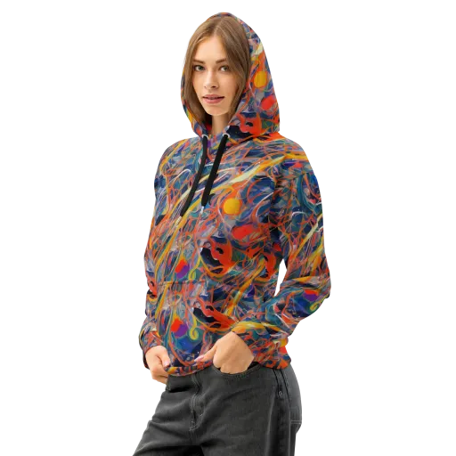 Vivid Tangle on a Cotton Hoodie