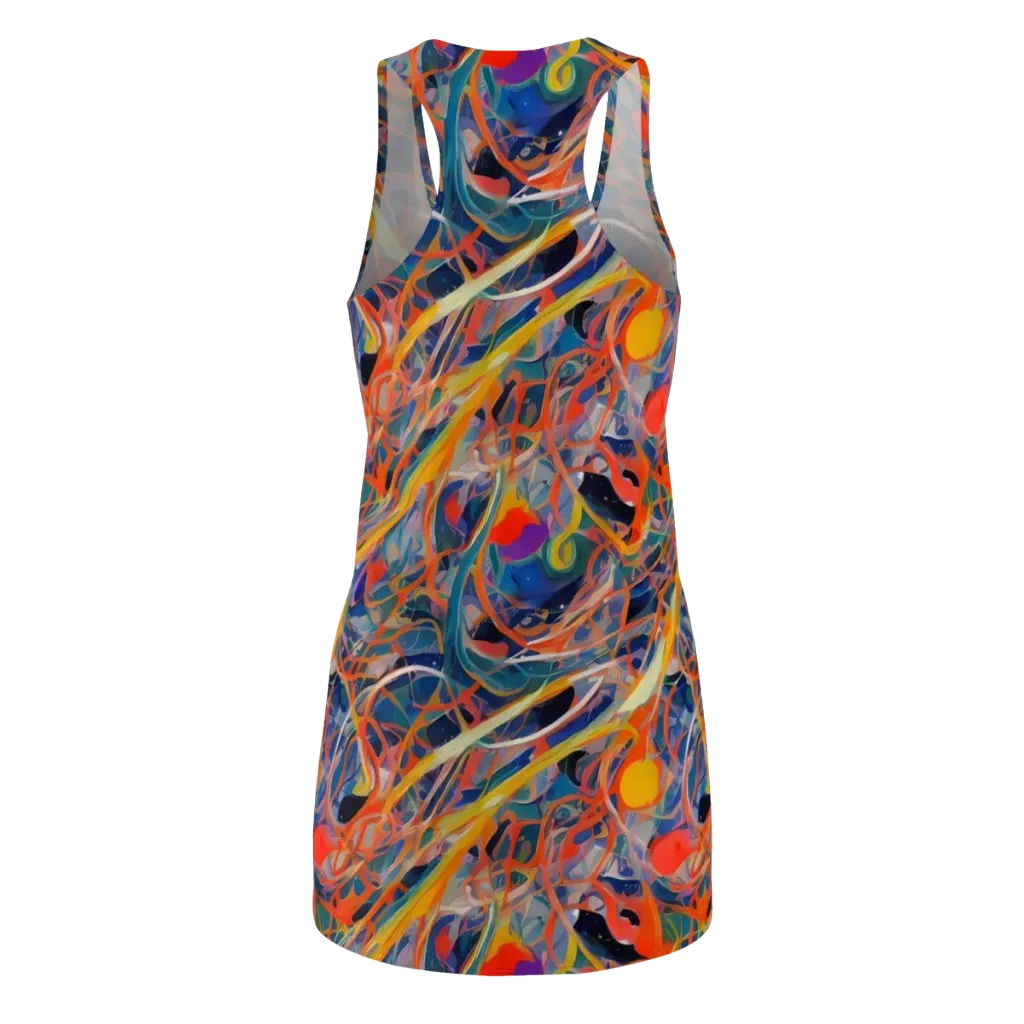 Vivid Tangle on Racerback Dress — Back