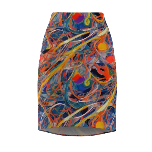 Vivid Tangle on a Pencil Skirt