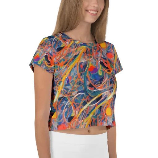 Vivid Tangle on a Crop Tee