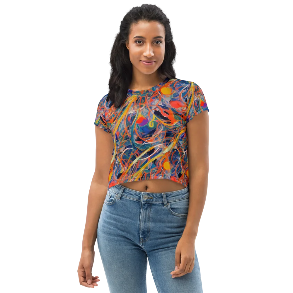 Vivid Tangle on Crop Tee — Front