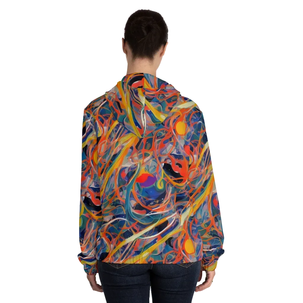 Vivid Tangle on Women's Full-Zip Hoodie — Back On Person