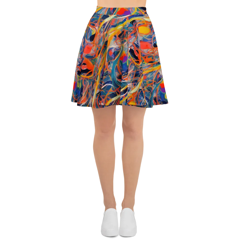 Vivid Tangle on Skater Skirt — Front