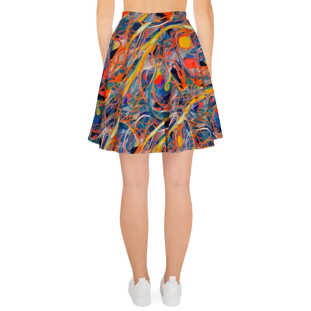 Vivid Tangle on Skater Skirt — Back