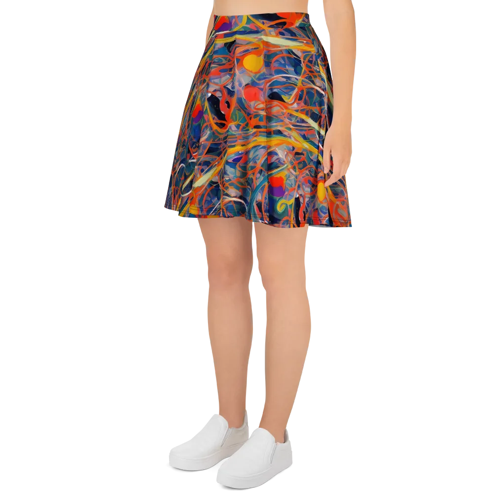 Vivid Tangle on Skater Skirt — Left