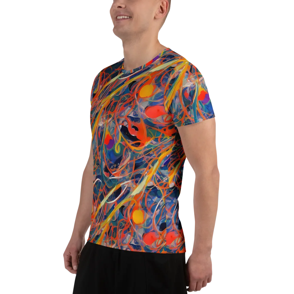 Vivid Tangle on Men's Athletic T-Shirt — Left