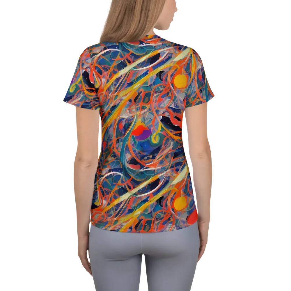 Vivid Tangle on Women's Athletic T-Shirt — Back
