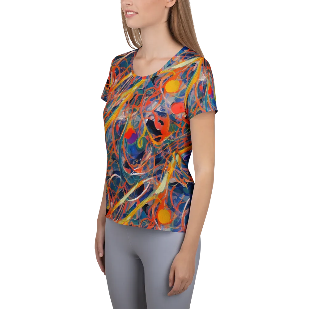 Vivid Tangle on Women's Athletic T-Shirt — Left