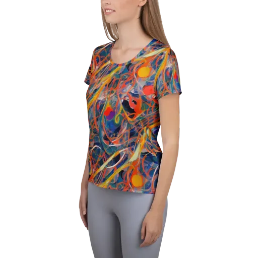 Vivid Tangle on a Women's Athletic T-Shirt