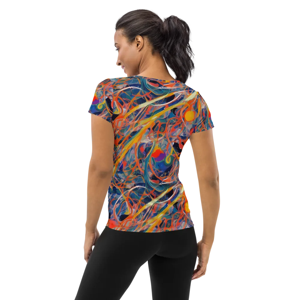 Vivid Tangle on Women's Athletic T-Shirt — Back