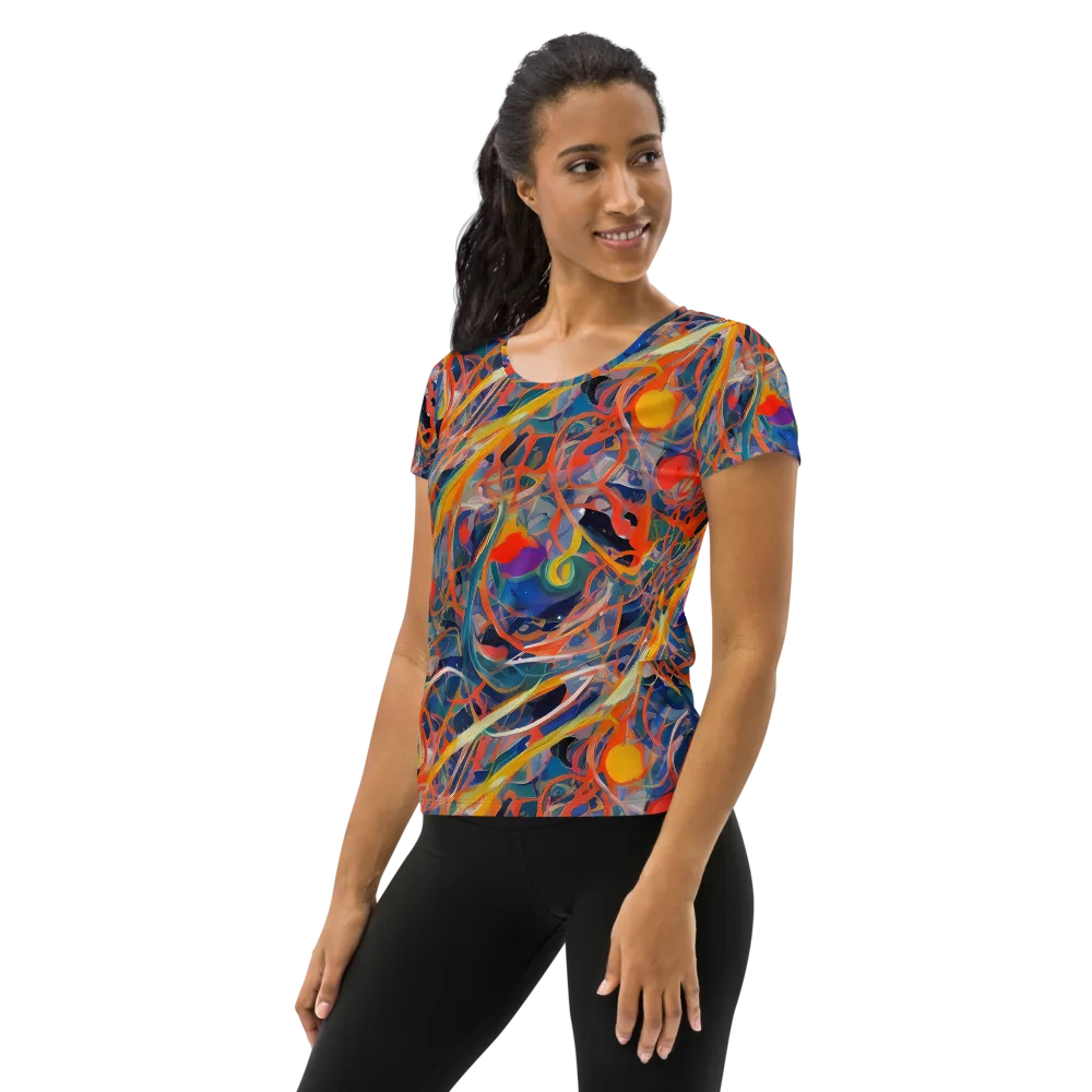 Vivid Tangle on Women's Athletic T-Shirt — Left