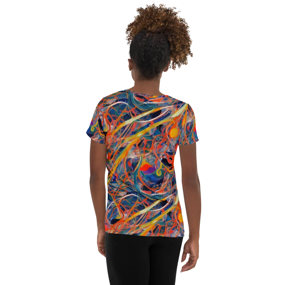 Vivid Tangle on Women's Athletic T-Shirt — Back
