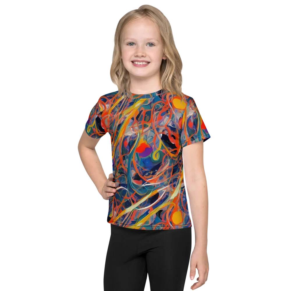 Vivid Tangle on Kids Crew Neck T-Shirt — Front