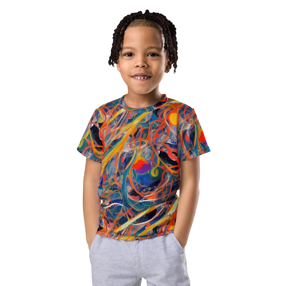 Vivid Tangle on Kids Crew Neck T-Shirt — Front