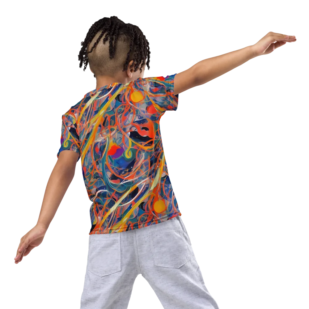 Vivid Tangle on Kids Crew Neck T-Shirt — Back