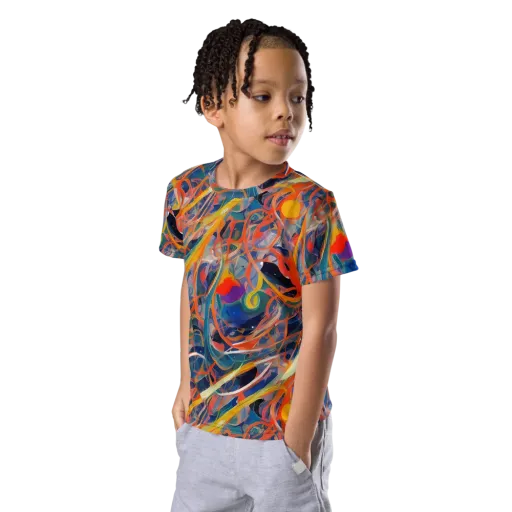 Vivid Tangle on a Kids Crew Neck T-Shirt