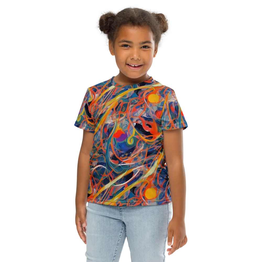 Vivid Tangle on Kids Crew Neck T-Shirt — Front