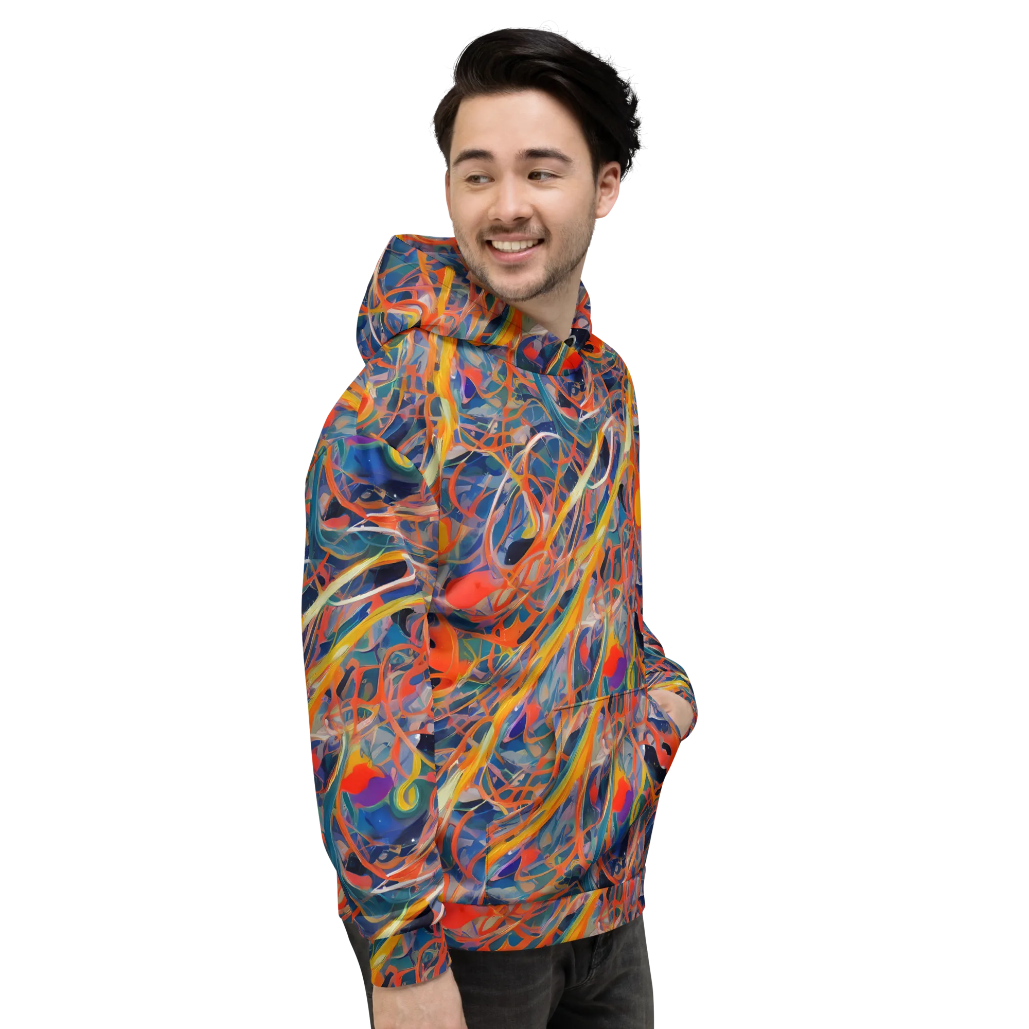 Vivid Tangle on Hoodie — Right