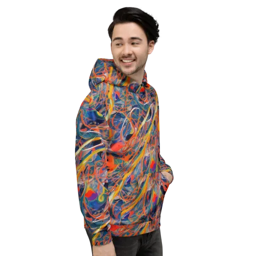 Vivid Tangle on a Hoodie