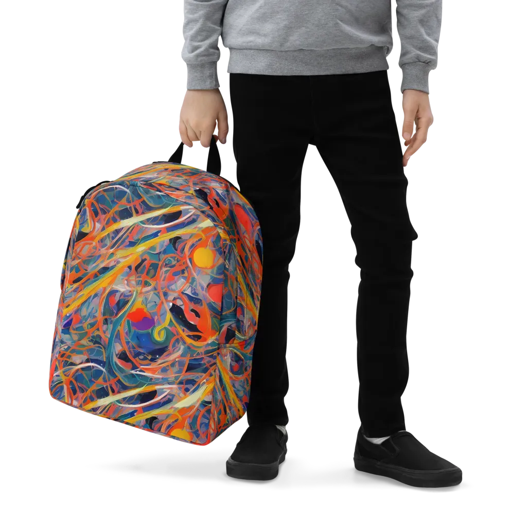 Vivid Tangle on Minimalist Backpack — Zoomed-in