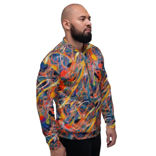 Vivid Tangle on a Bomber Jacket