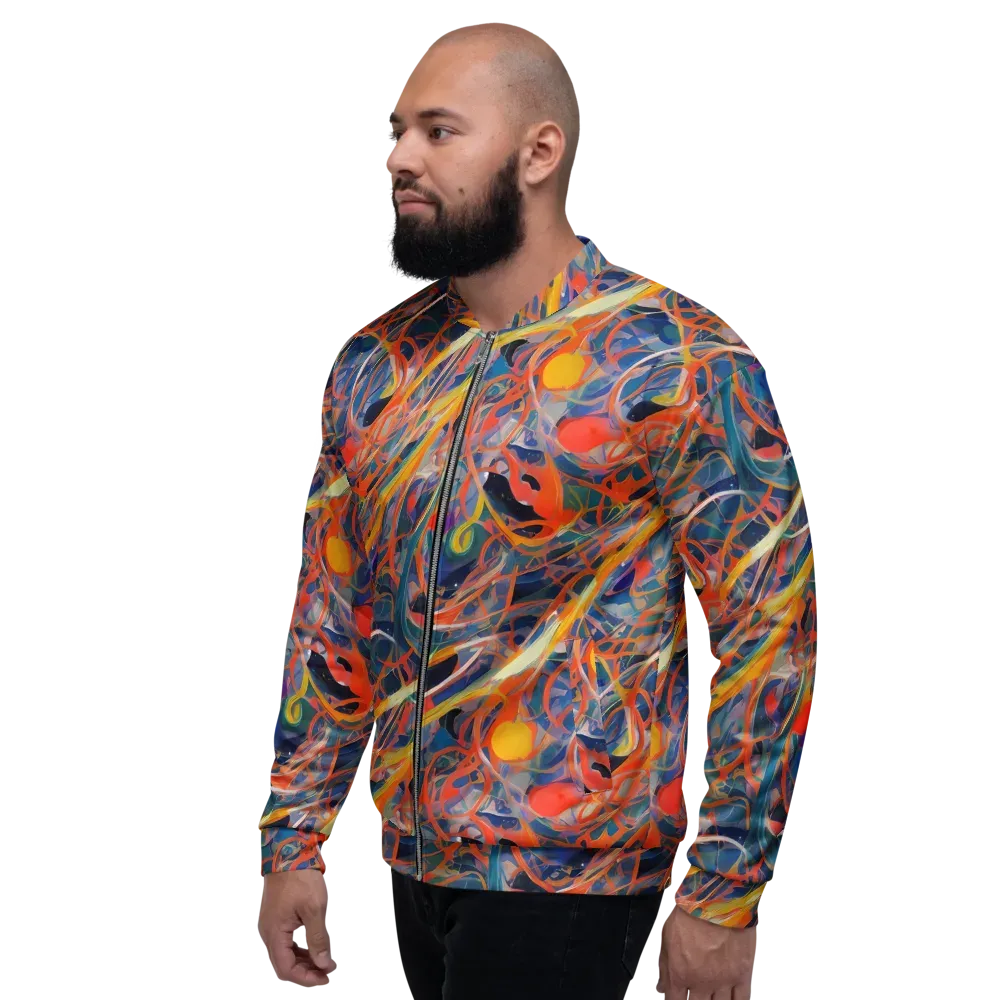 Vivid Tangle on Bomber Jacket — Left