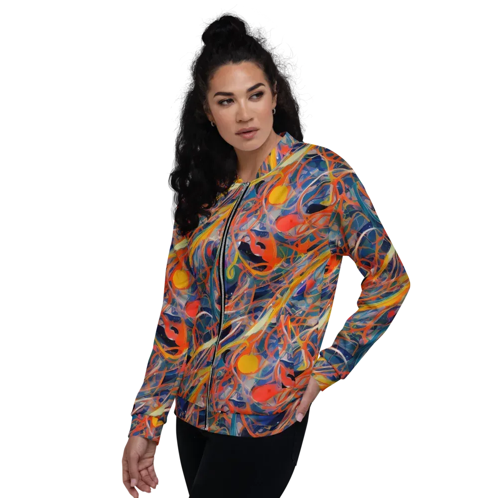 Vivid Tangle on Bomber Jacket — Left